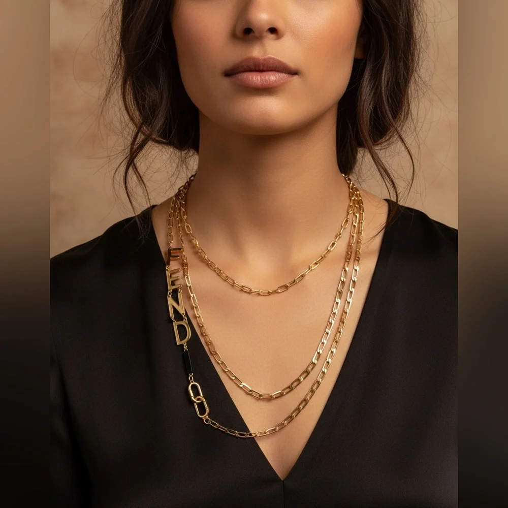 FENDI Necklace/Belt Figaro Chain - Picture 1 of 14